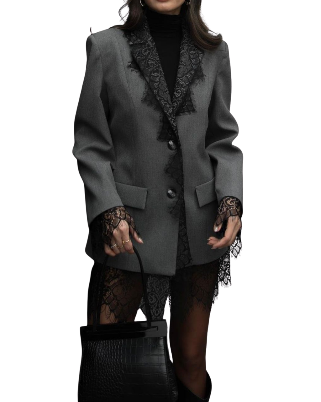 Blazer with lace