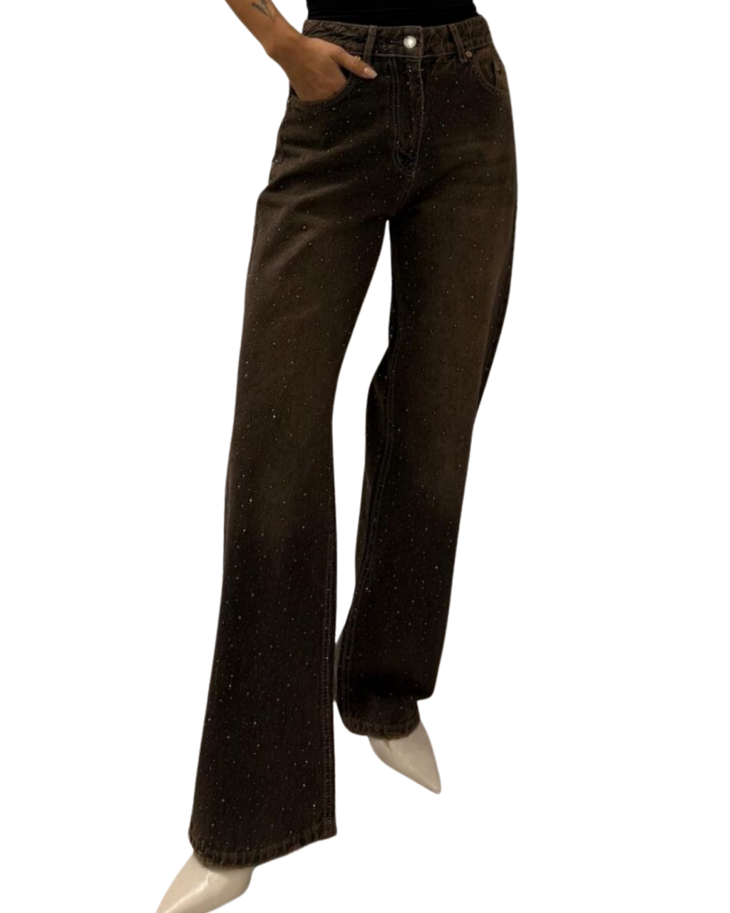 Τζιν με φαρδιά μπατζάκια που αστράφτουν