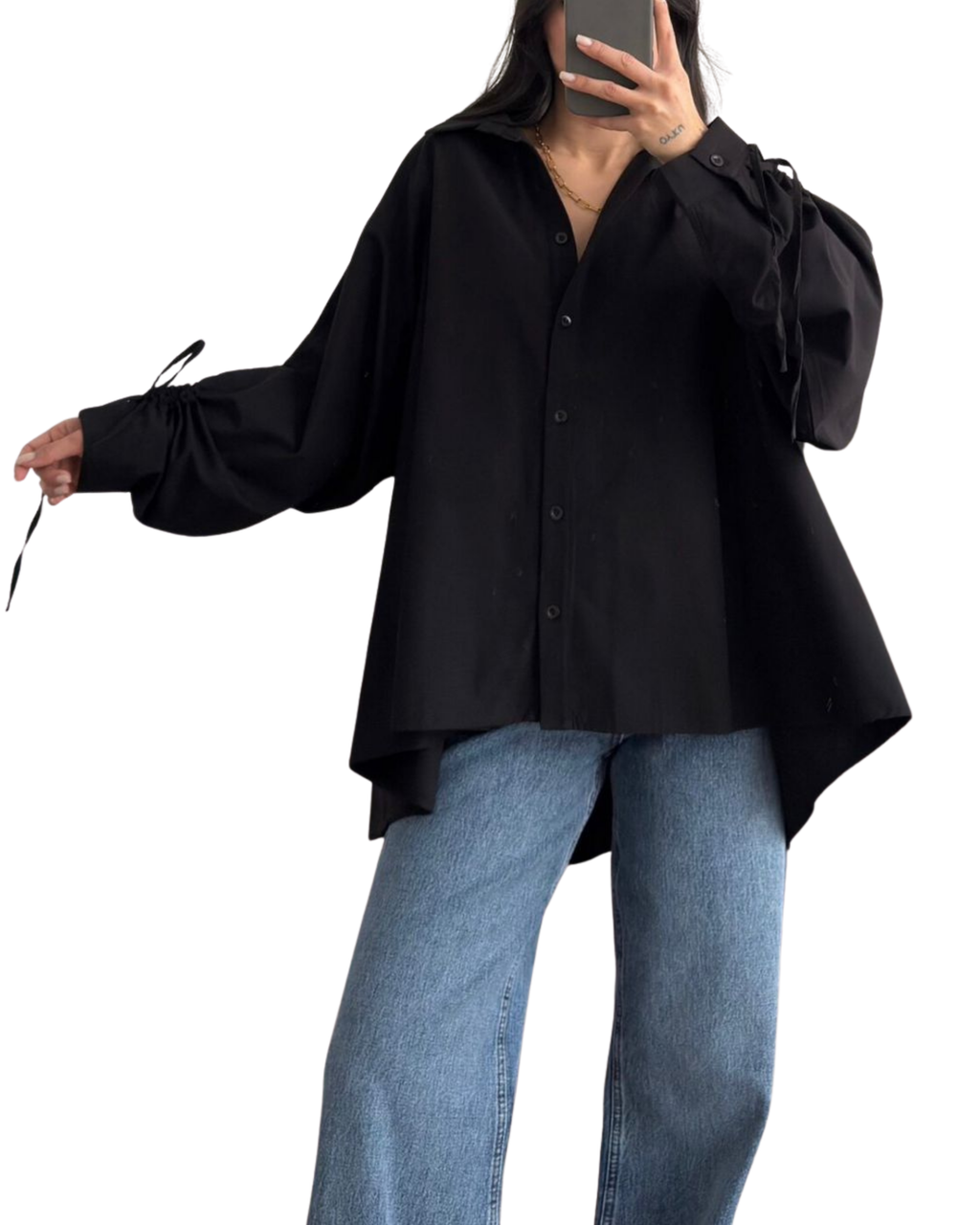 Πουκάμισο Oversize με Ρυθμιζόμενα Μανίκια