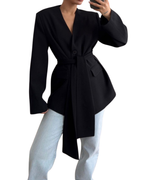 Belted V-Neck Jacket
