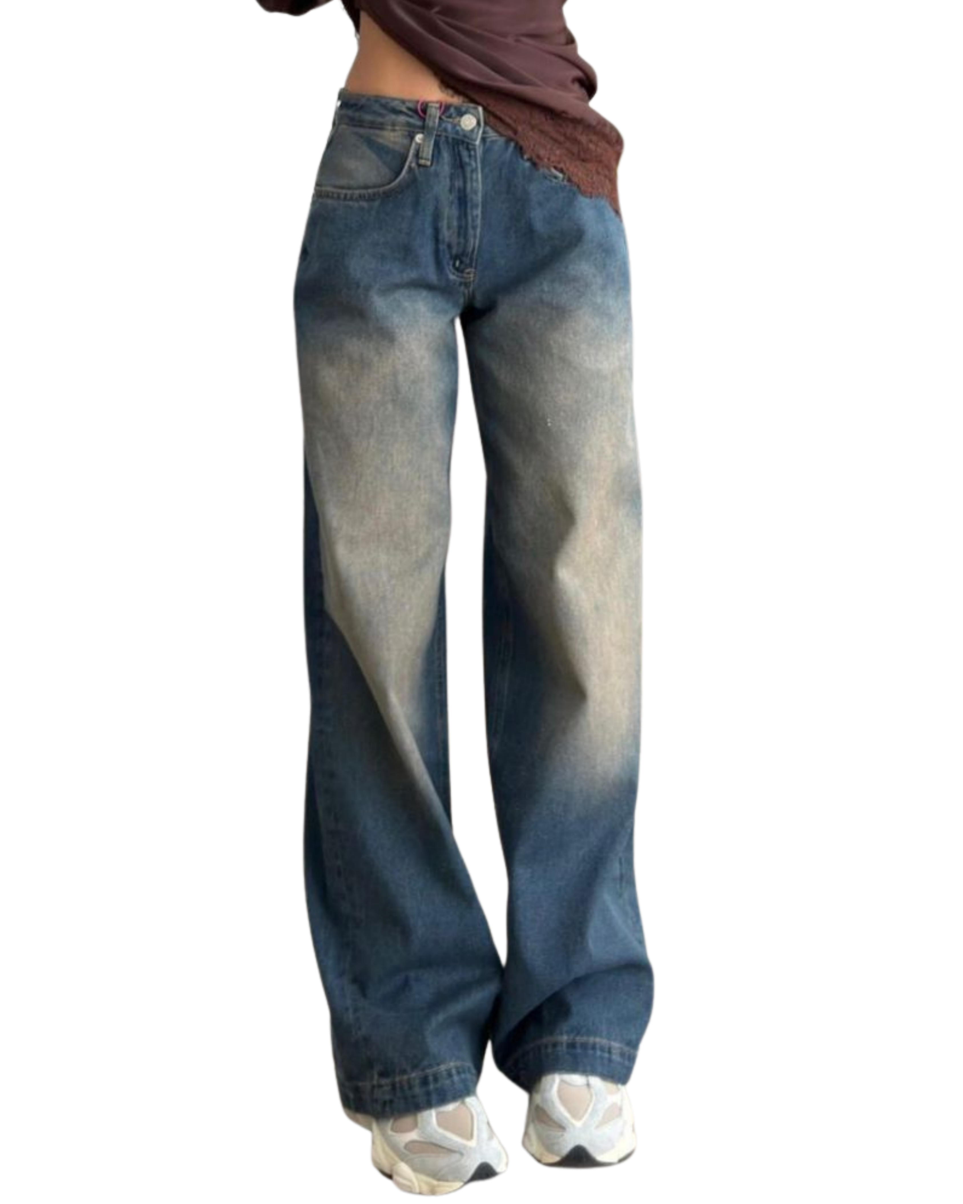 Brandin Baggy Distressed Blue Jeans