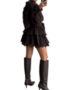 Shoulder Pads and Lace Details Dress