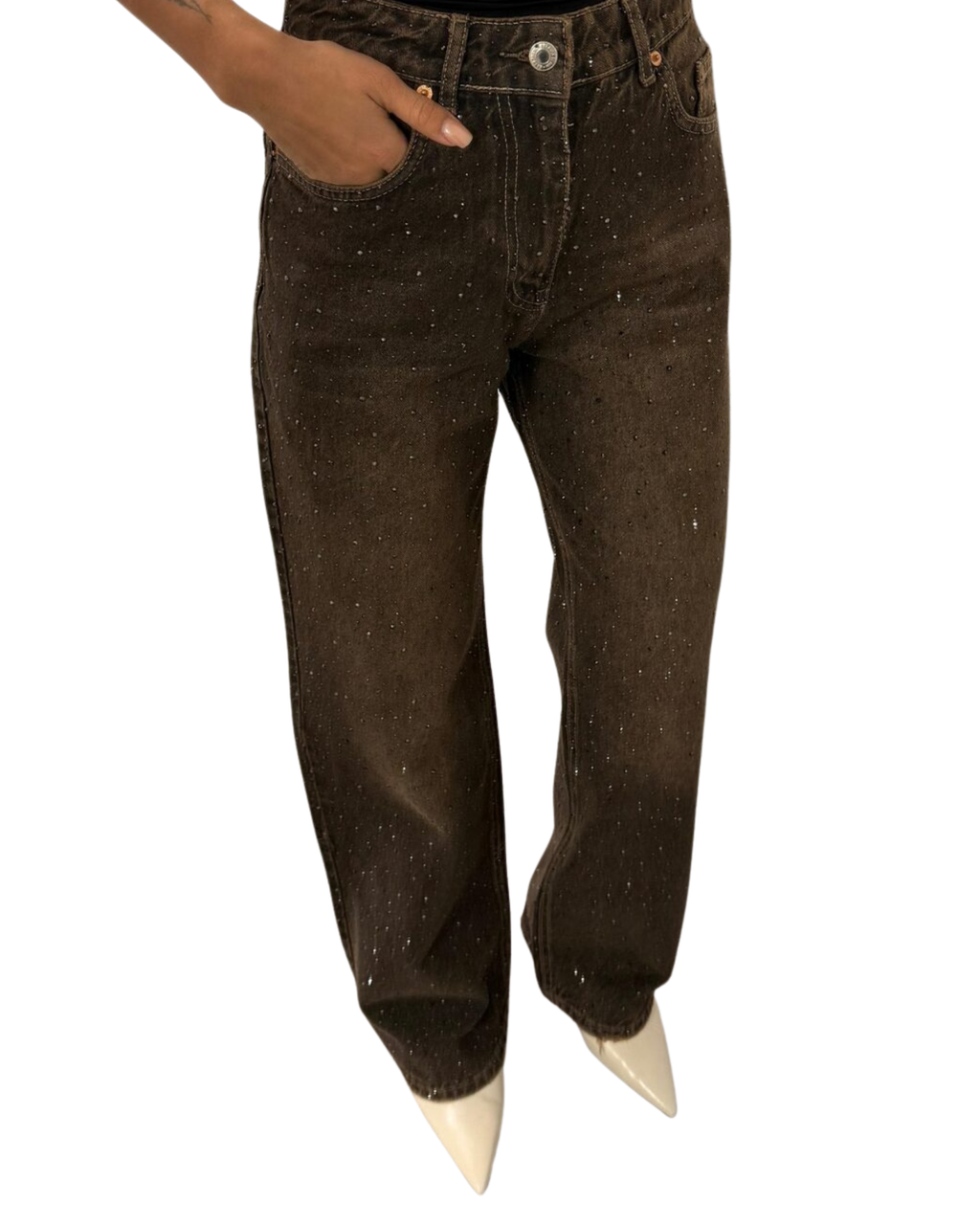 Τζιν με φαρδιά μπατζάκια που αστράφτουν