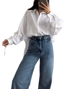 Πουκάμισο Oversize με Ρυθμιζόμενα Μανίκια