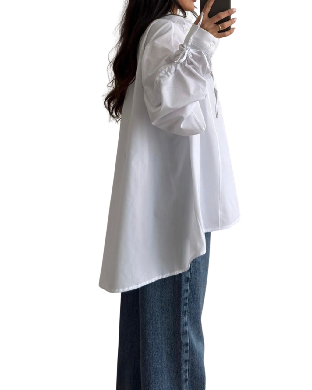 Πουκάμισο Oversize με Ρυθμιζόμενα Μανίκια