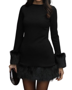 Fur Trim Dress