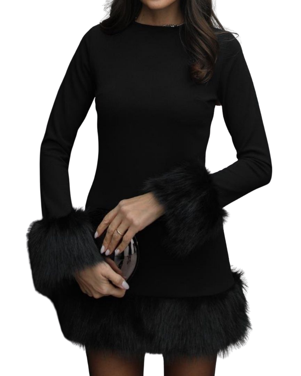 Fur Trim Dress