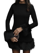 Fur Trim Dress