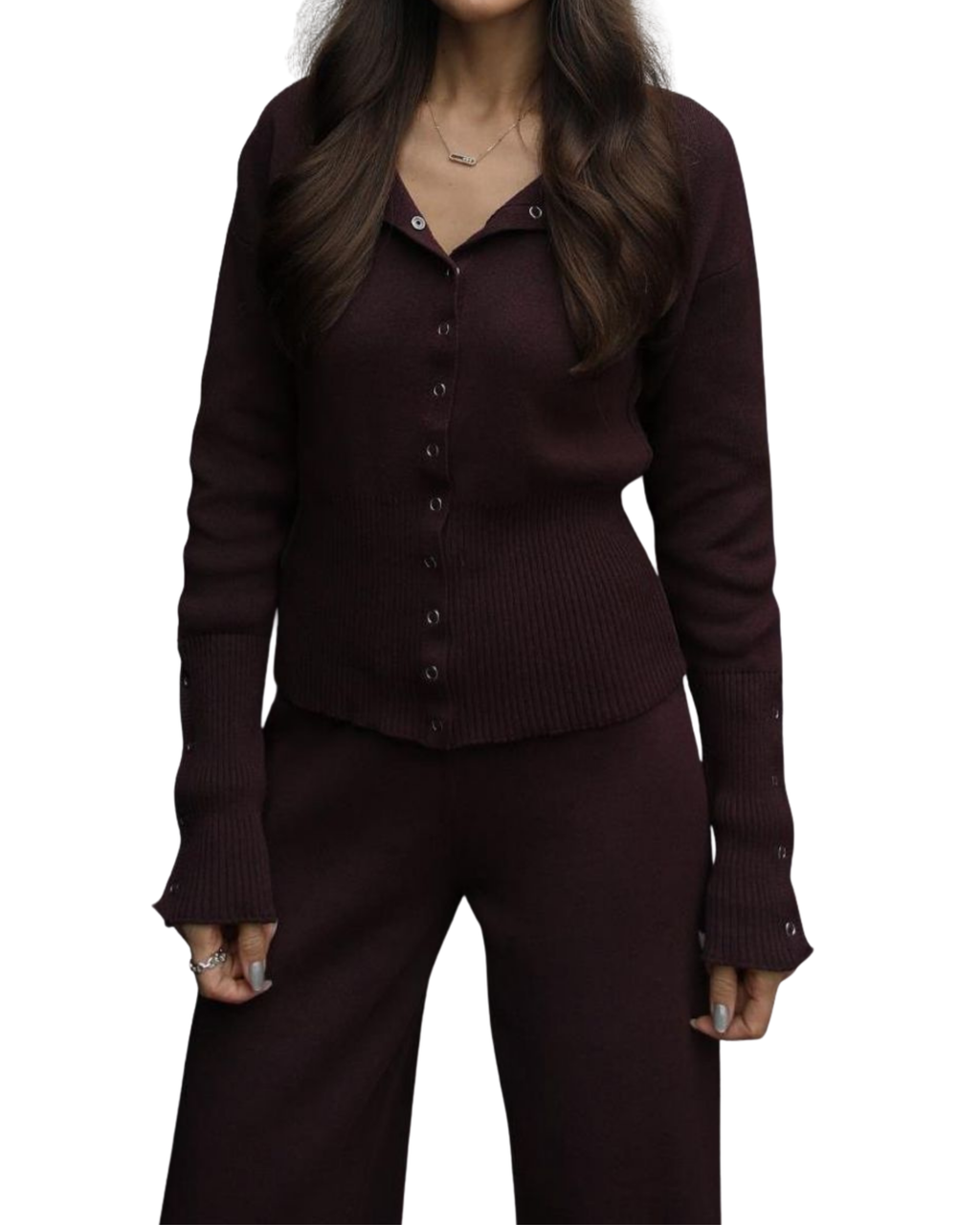 Πλεκτό Σετ με Κουμπιά