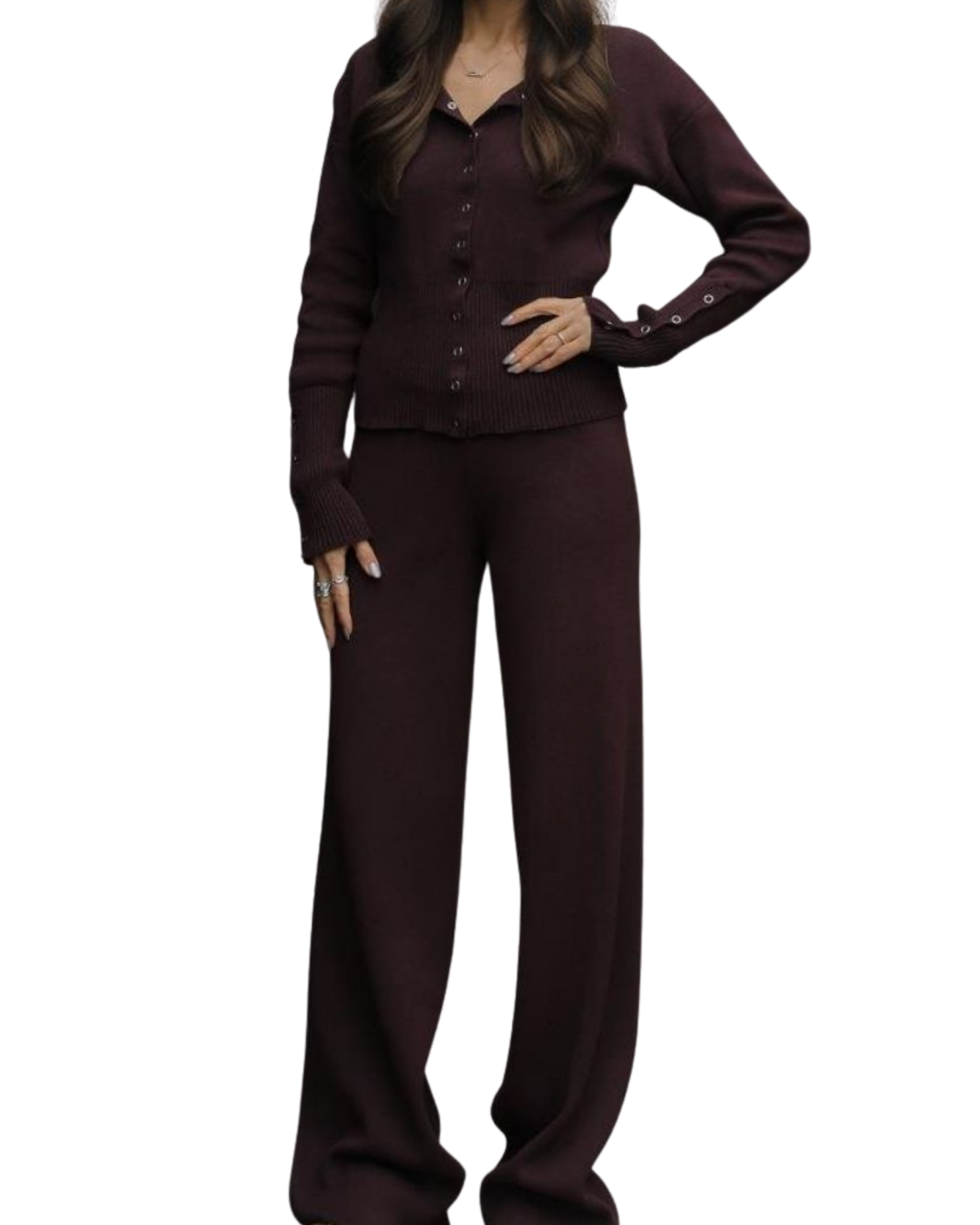 Πλεκτό Σετ με Κουμπιά